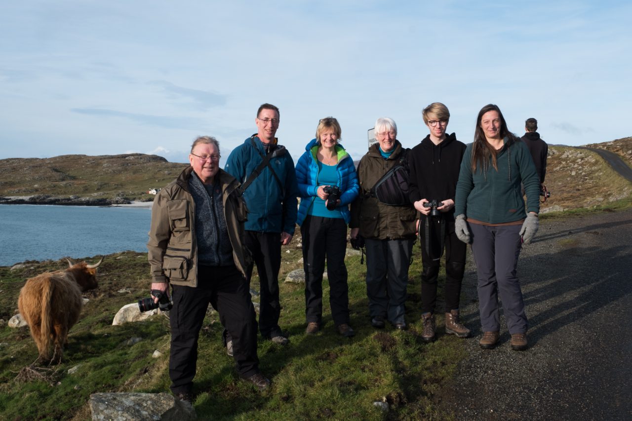 group of photographers on a landscape photography workshop on the isle of harris 