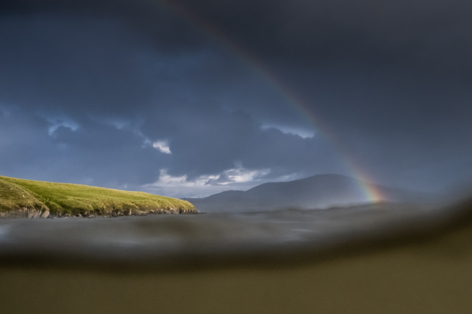 underwater images taken on the isle of harris with rainbow